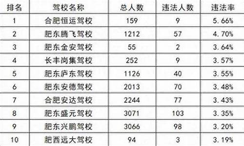 合肥驾校报名费一览_合肥驾校报名费一览表